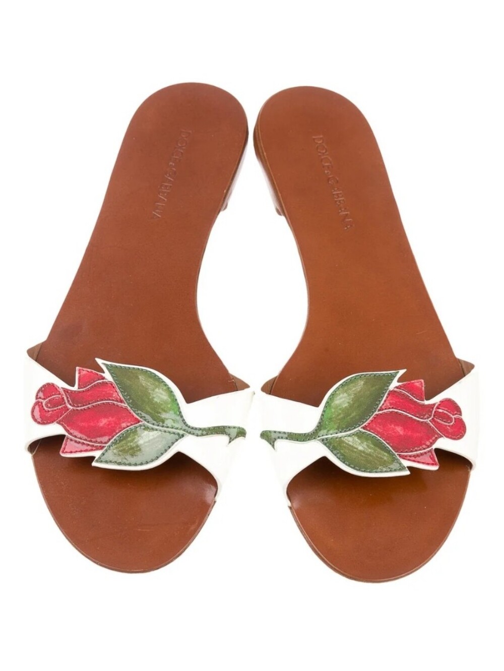 Dolce Gabbana Women's 🌹 Rose Patent Leather Sandals 39.5/9.5